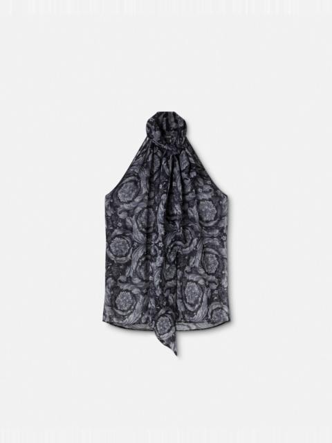 Barocco Silk Scarf-Tie Top