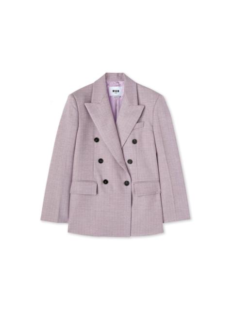 MSGM Double-breasted jacket with "Shiny Pinstriped Wool" workmanship