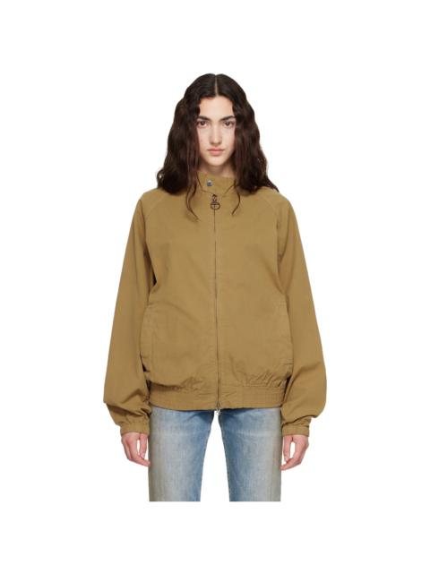 Barbour Tan Royston Cotton Harrington Bomber Jacket