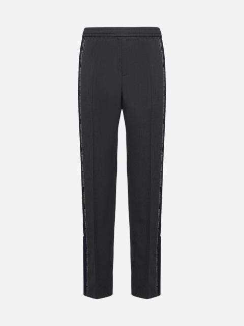 Logo-tape wool trousers