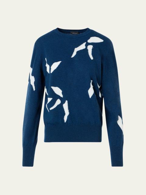 AKRIS Whitecaps Intarsia Cashmere & Cotton Sweater