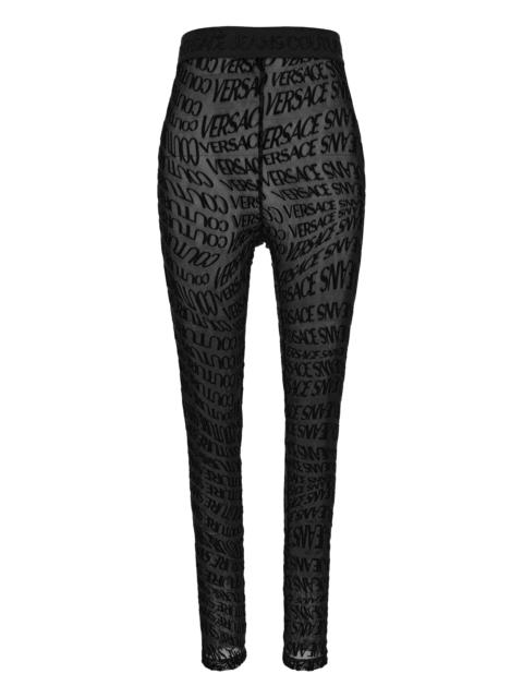 VERSACE JEANS COUTURE Versace Jeans Couture Logo-print Sheer Leggings
