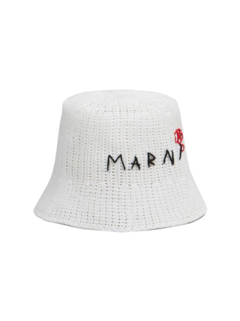 logo-embroidered cotton bucket hat