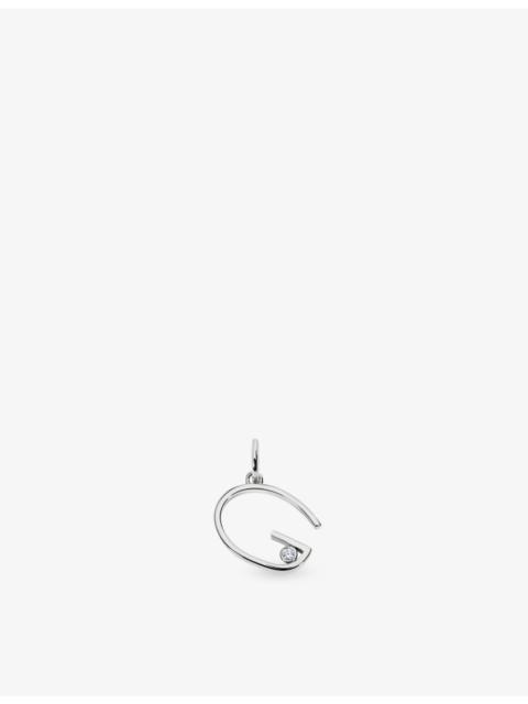 MONICA VINADER Initial G Solitaire Lab-Grown Diamond and Sterling Silver Pendant Charm