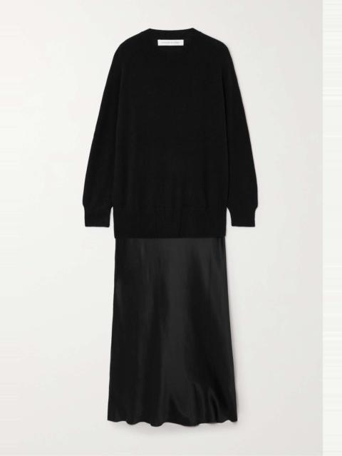CHRISTOPHER ESBER Monument cashmere and silk-satin maxi dress