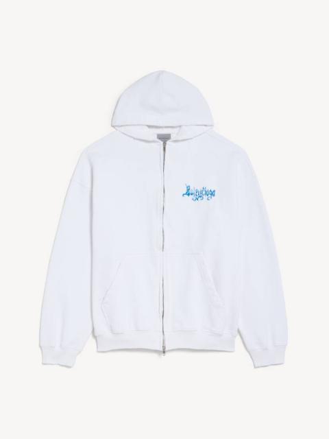 BALENCIAGA Women's Sketchy Zip-up Hoodie in White
