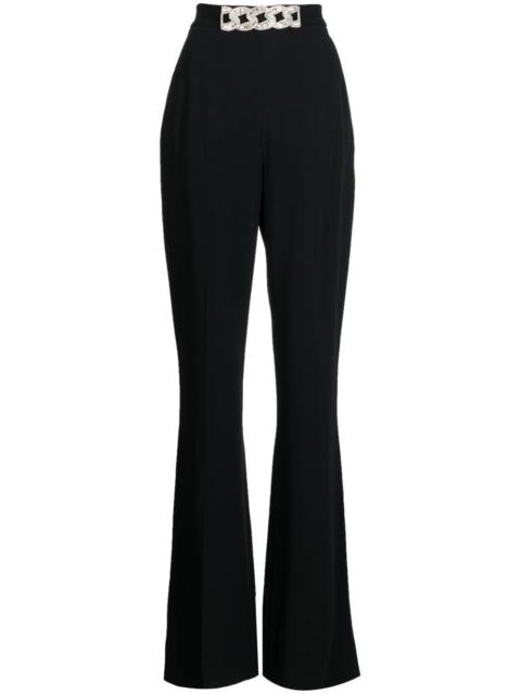 David Koma chain-detail high-waisted flared trousers