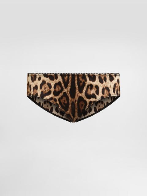 Dolce & Gabbana Leopard-print satin panties