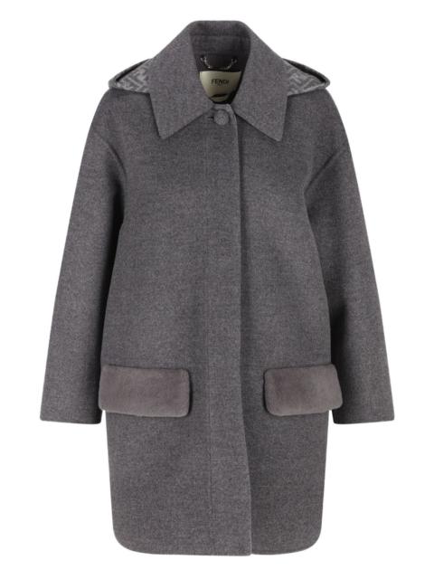 FENDI hooded flap-pocket coat