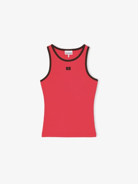 GANNI TANK TOP IN RED