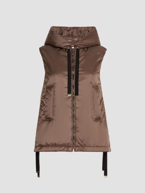 Max Mara Women's Padded Hooded Gilet in Water Repellent Canvas - Brown