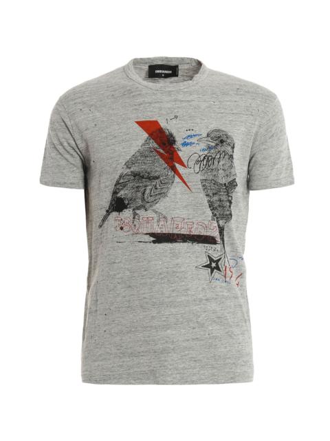 DSQUARED2 Sketched T-Shirt "Distressed Birds" S74GD0185-S22742-858