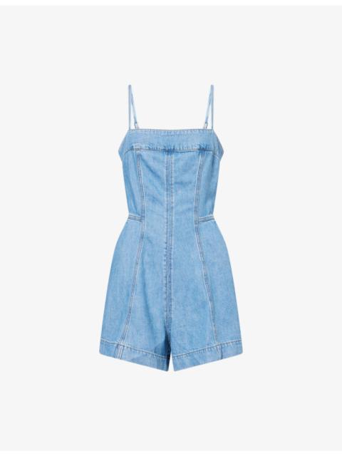 PAIGE Pippa Cotton-Blend Denim Romper