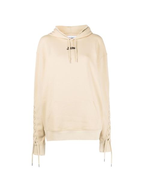 lace-up hoodie