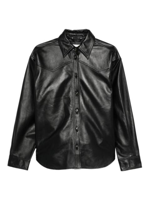 HAIKURE leather button-up shirt jacket