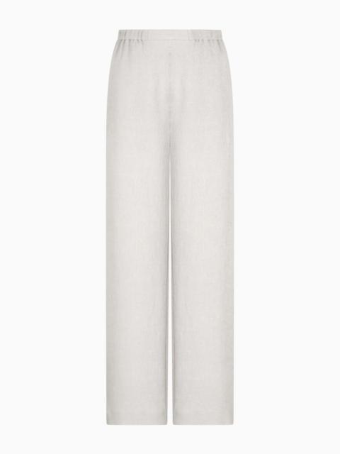 EMPORIO ARMANI FLUID CANNETÉ ELASTICATED-WAIST TROUSERS