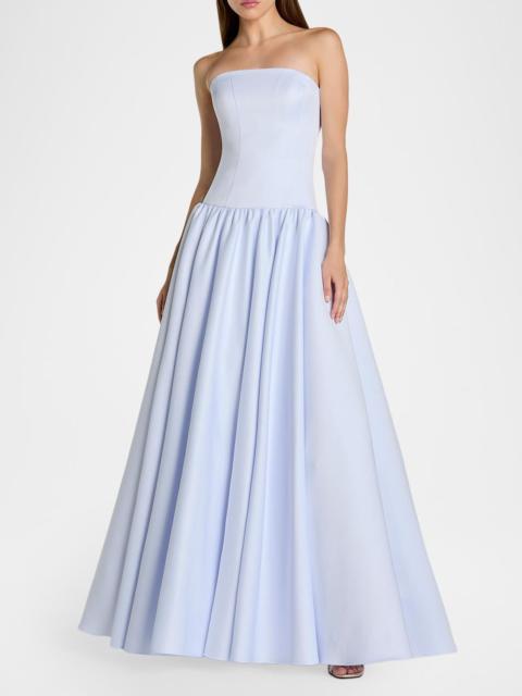 MAC DUGGAL Strapless A-Line Satin Gown