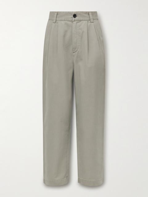 AGOLDE Slater Straight-Leg Pleated Cotton-Twill Trousers