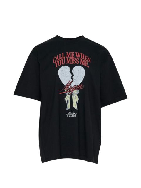 MSGM graphic-print cotton T-shirt