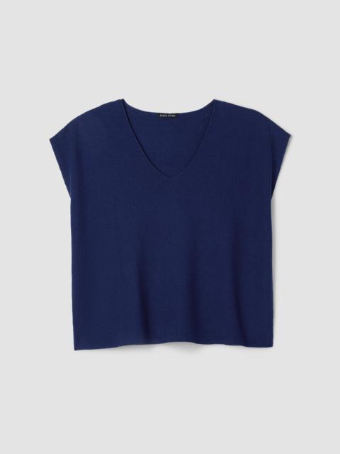 EILEEN FISHER Organic Linen Cotton V-Neck Top