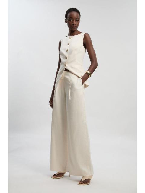 KAREN MILLEN Tailored Linen Wide Leg Trouser
