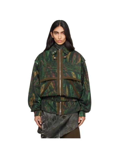 Kiko Kostadinov Green Heron Belted Jacket