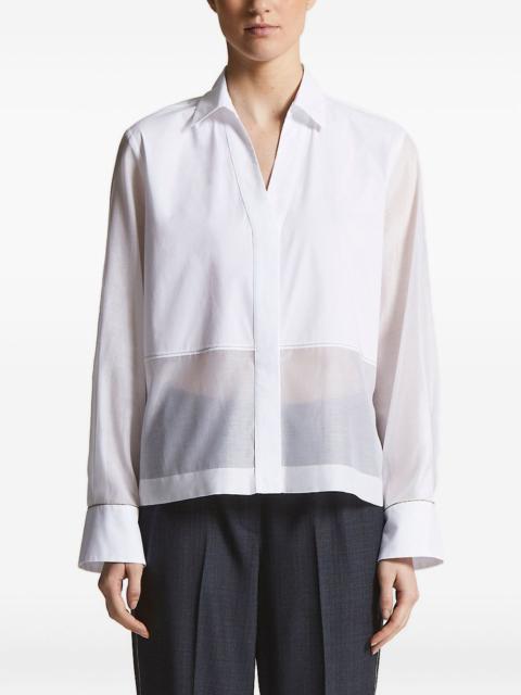 PESERICO sheer-panel collared shirt