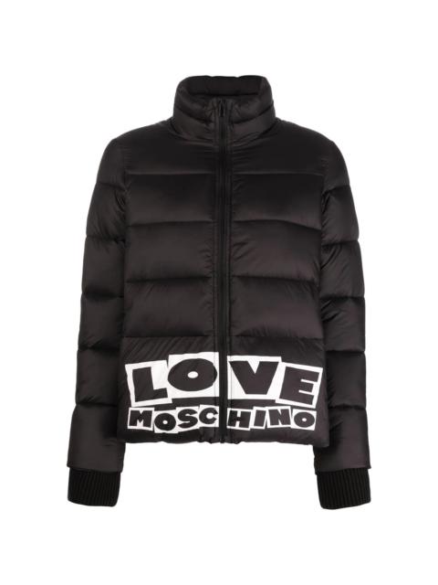 Moschino logo-print padded jacket