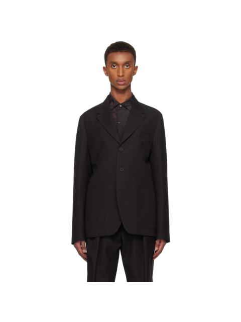 Paul Smith Black Wool Cotton Blend Blazer