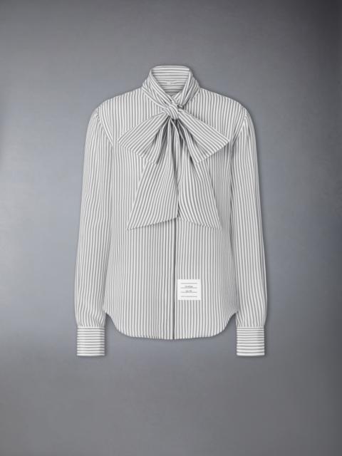 Thom Browne STRIPED SILK DETACHABLE COLLAR SHIRT
