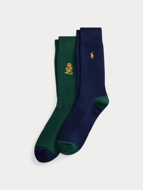 Polo Ralph Lauren Waffle-Knit Cotton-Blend Sock 2-Pack