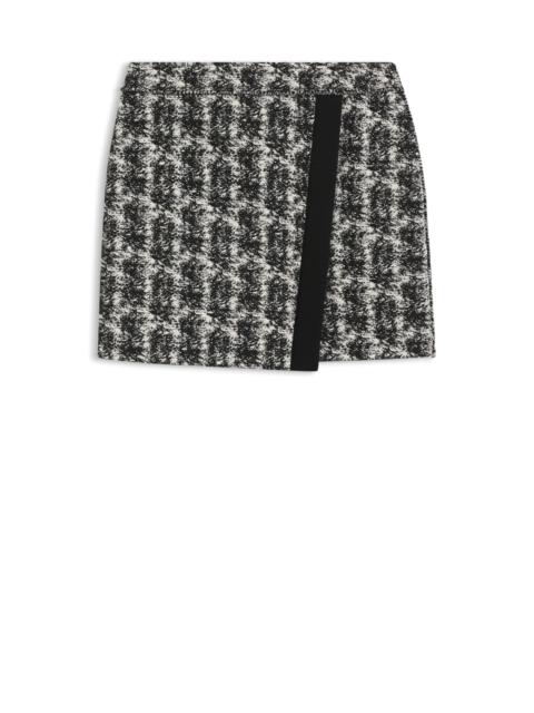 BOSS MINI SKIRT IN PATTERNED FEATHER TWEED