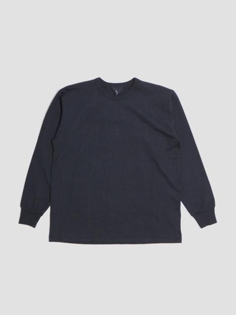 Nigel Cabourn Allevol Heavy Duty Crew Neck Long Sleeve T-Shirt in Black