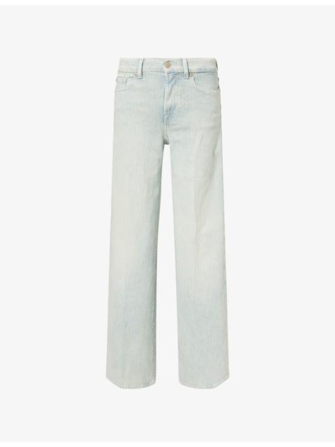 7 For All Mankind Lotta Striped High-Rise Cotton Denim Jeans