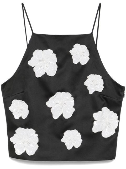 ROTATE flower satin top