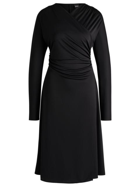BOSS LONG-SLEEVED DRESS WITH WRAP FRONT