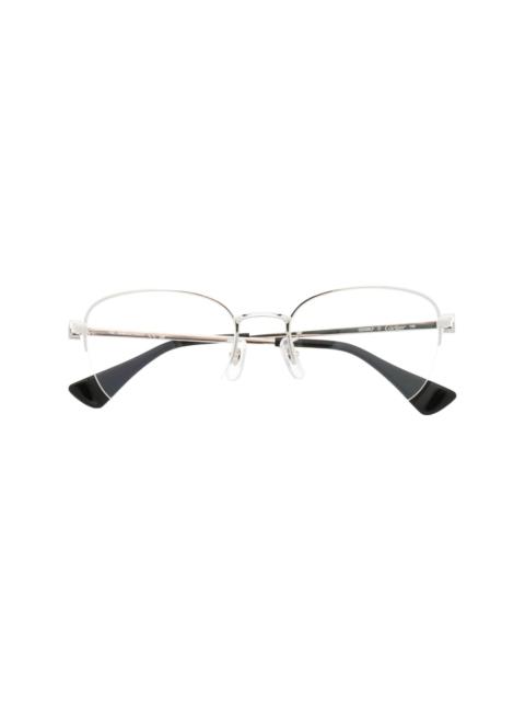 metallic round-frame glasses