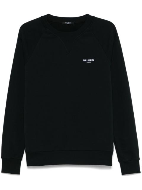 Balmain flocked-logo sweatshirt
