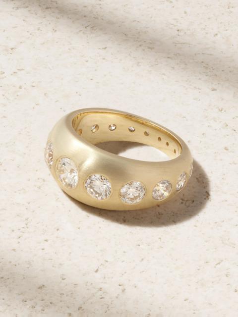 JACQUIE AICHE Dome 14-karat gold diamond ring Gold