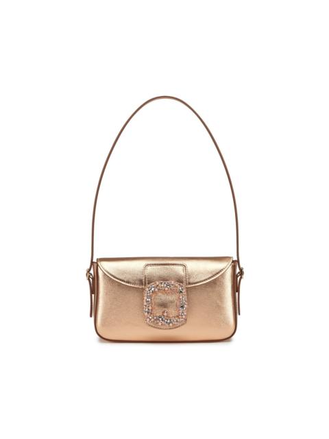 Santoni Pink laminated leather shoulder bag