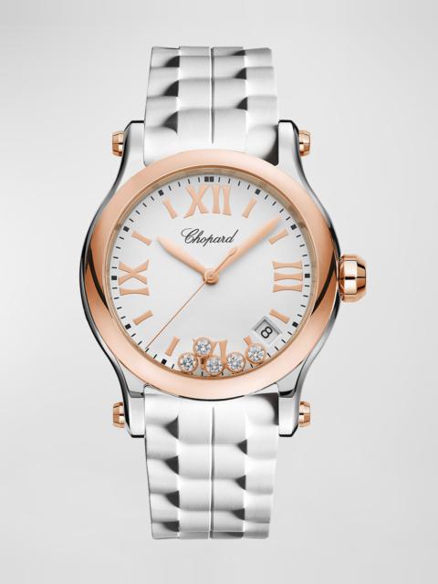 Chopard Happy Sport 36mm 18K Rose Gold 2-Tone Diamond Watch