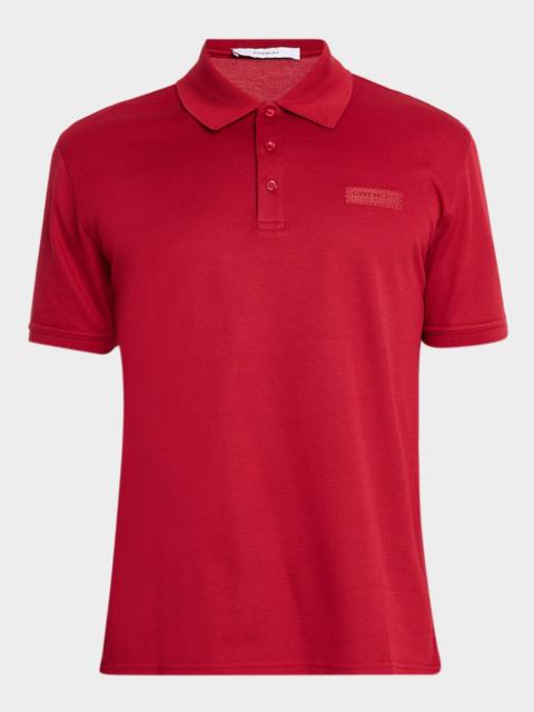 Givenchy Men's Grosgrain Label Pique Polo Shirt