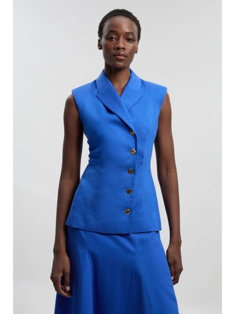 KAREN MILLEN Tailored Linen Corset  Back Detail Button Front Waistcoat