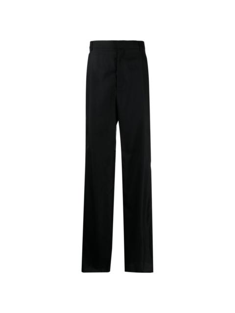 stripe-detail straight-leg wool trousers