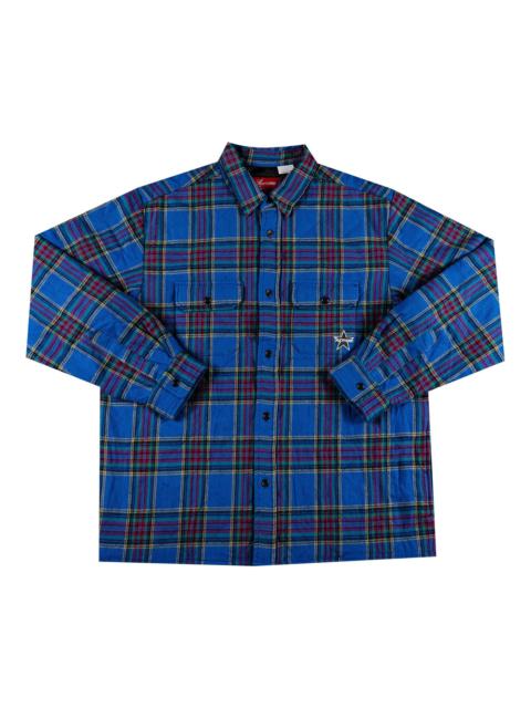 Supreme Supreme Quilted Plaid Flannel Shirt 'Dusty Royal'