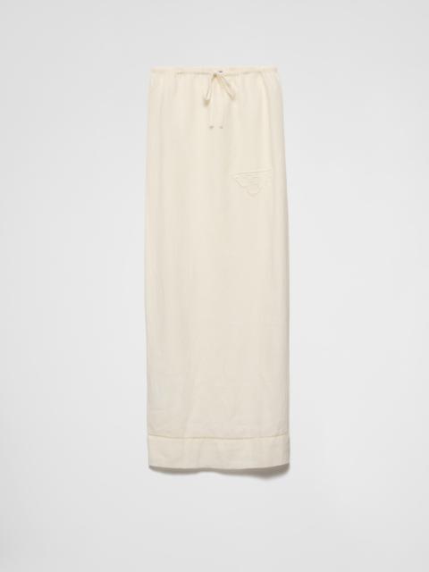 Prada Embroidered linen skirt