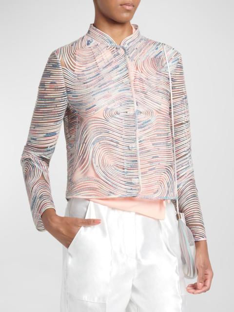 GIORGIO ARMANI Soutache Leather Short Jacket