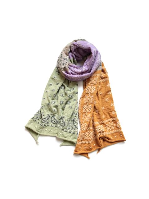 Kapital COMPRESSED WOOL SCARF PASTEL BANDANA - MINT GREEN