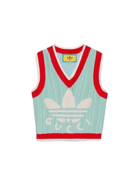 GUCCI Gucci x adidas Rib Stitch Sleeveless Top Light Turquoise