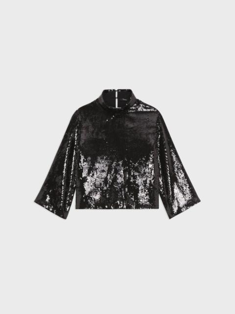 Theory Roll Neck Top in Recycled Sequins